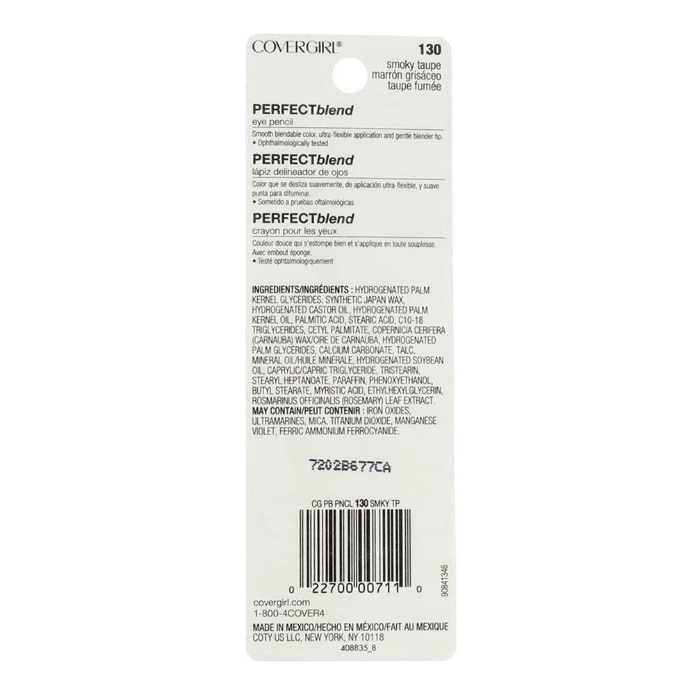 Cover Girl Perfect Blend Eye Pencil, Smoky Taupe, Warm Shade #130, 0.03 Oz - 1 Ea