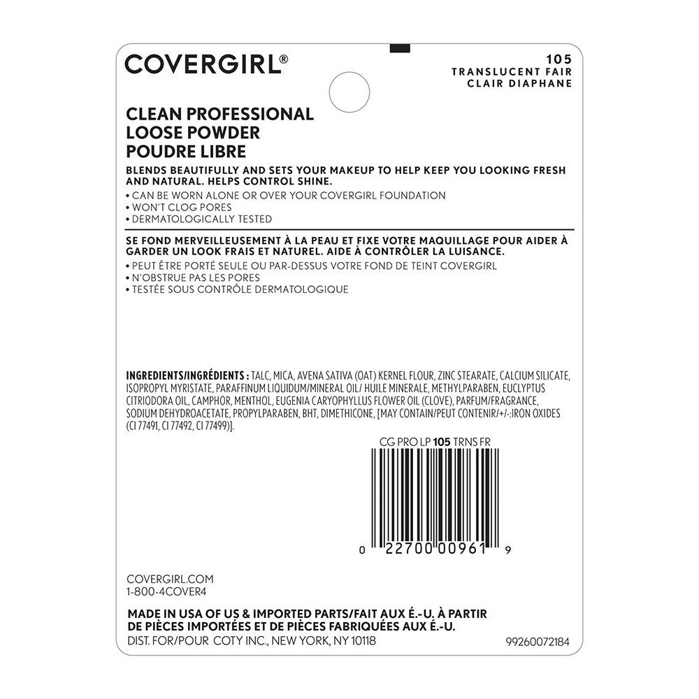 CoverGirl Professional Loose Finishing Powder, Translucent Light Tone, 0.7 Oz