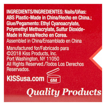 Kiss Full Cover Artificial Nail Kit, Active Square - 100 Ea
