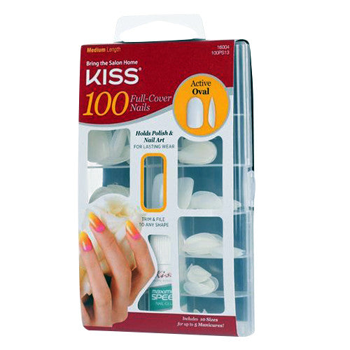 Kiss Full Cover Nails Kit, Short Square - 100 Ea/Pack, 1 Pack