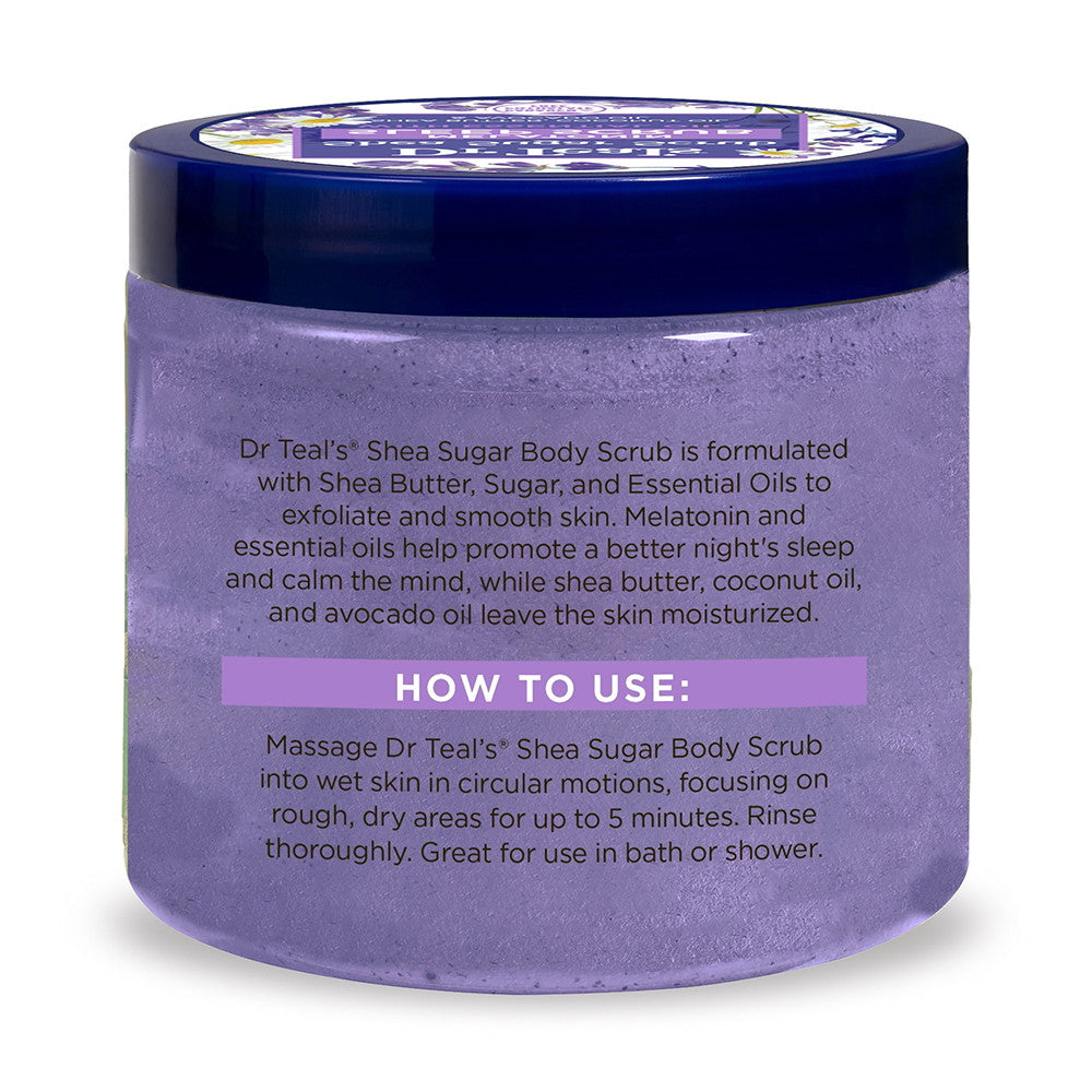 Dr Teal's Shea Sugar Sleep Body Scrub Melatonin with Essential Oils, 19 Oz