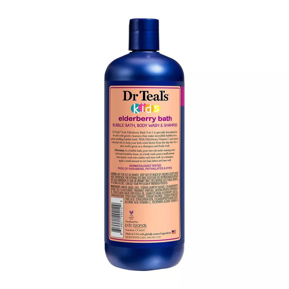 Dr Teal's Kids 3-in-1 Bubble Bath Body Wash and Shampoo, 20 Oz