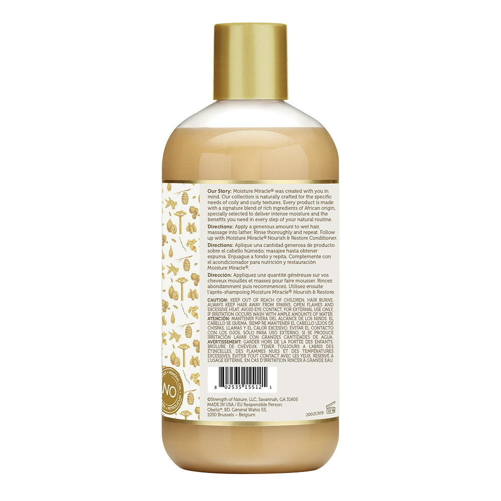 African Pride Moisture Miracle Shampoo, Nourish And Shine, 12 Oz