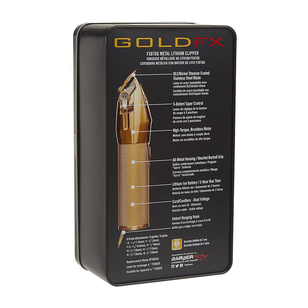 BaBylissPRO Barberology Metal GoldFX Series, Clipper, 1 Ea