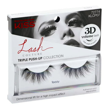 Kiss Lash Couture Triple Push-Up Fake Eyelashes, Teddy, 1 Pair