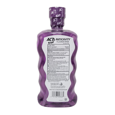 Act Kids Mouthwash Anticavity Fluoride Rinse Groovy Grape, 16.9 oz