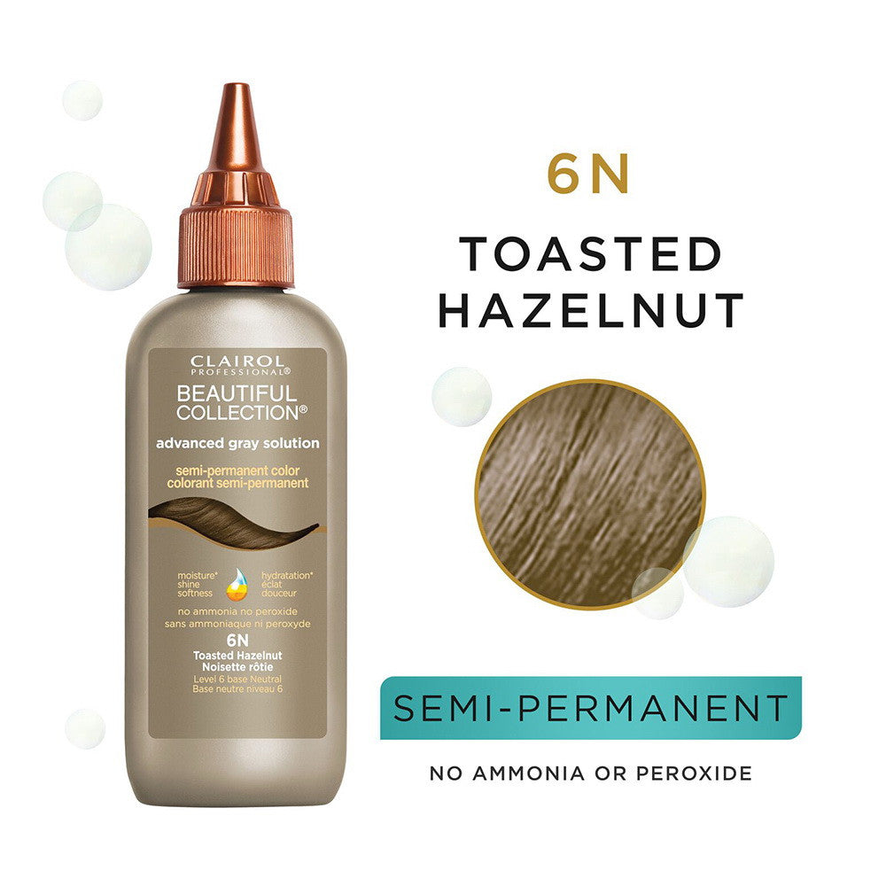 Clairol Advanced Gray Solution Semi Permanent Hair Color, 6N Toasted Hazelnut, 3 Oz