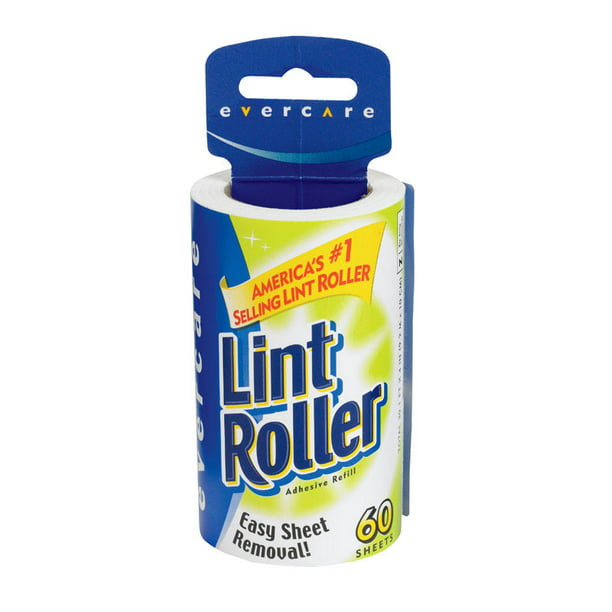 Evercare Garment Lint Roller Extreme Stick Refill Sheets, 60 Ea