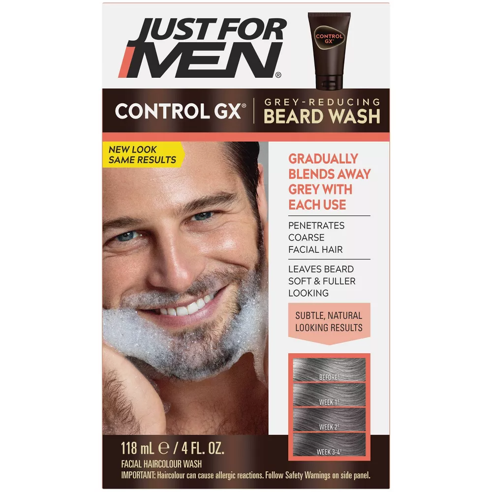 Just For Men Control gx Grey Reducing Beard Wash, 4 Oz