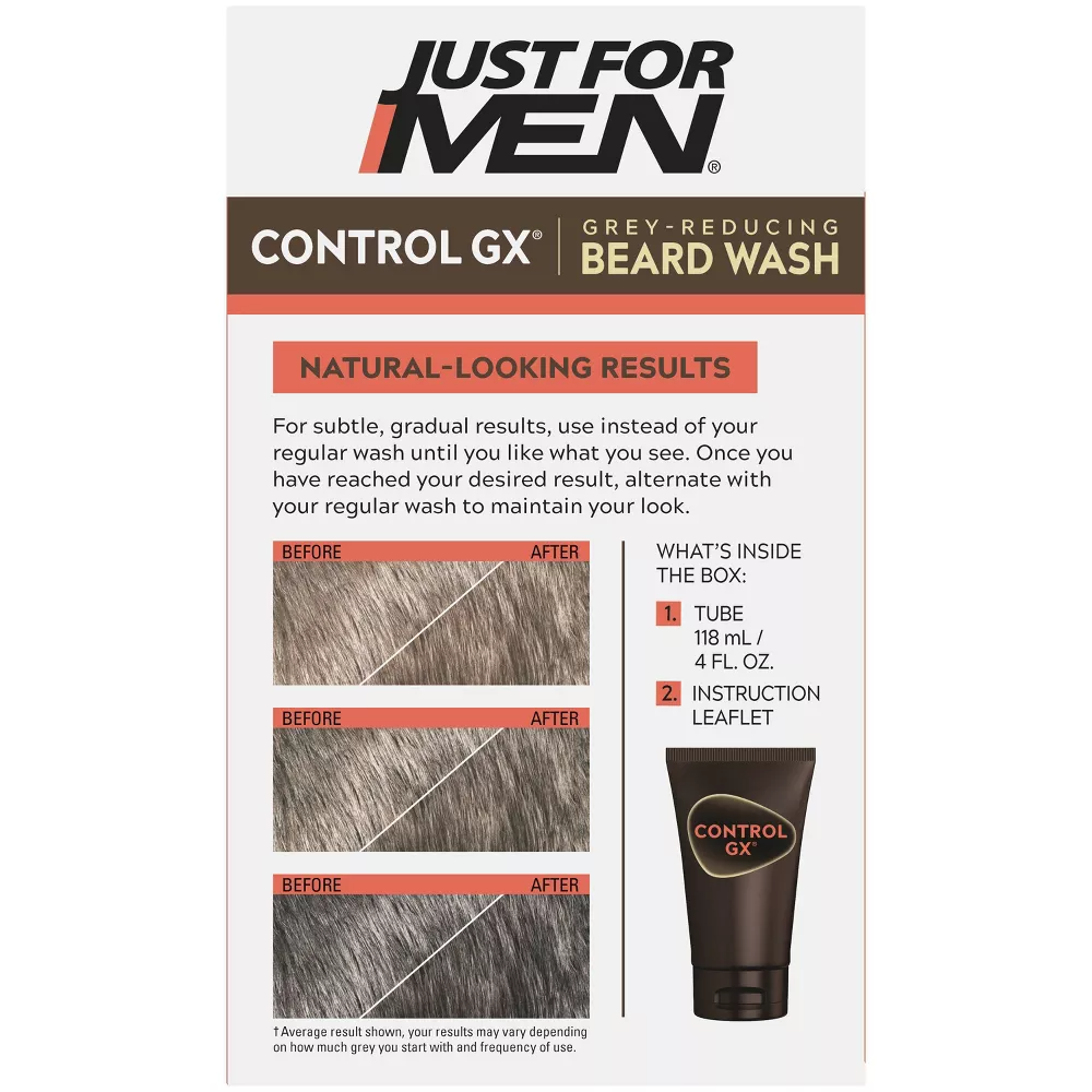 Just For Men Control gx Grey Reducing Beard Wash, 4 Oz