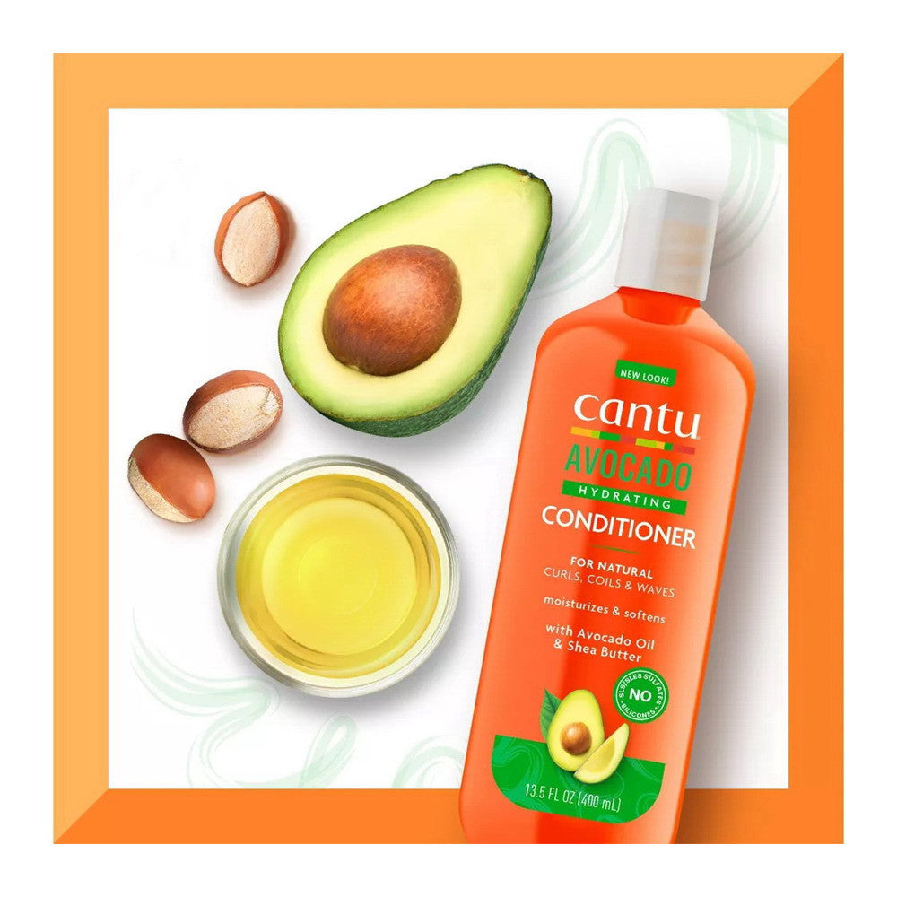 Cantu Avocado Hydrating Hair Conditioner for Curls Coils and Waves, 13.5 Oz