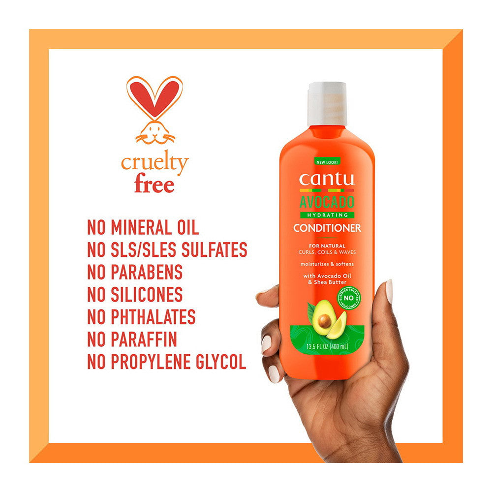 Cantu Avocado Hydrating Hair Conditioner for Curls Coils and Waves, 13.5 Oz