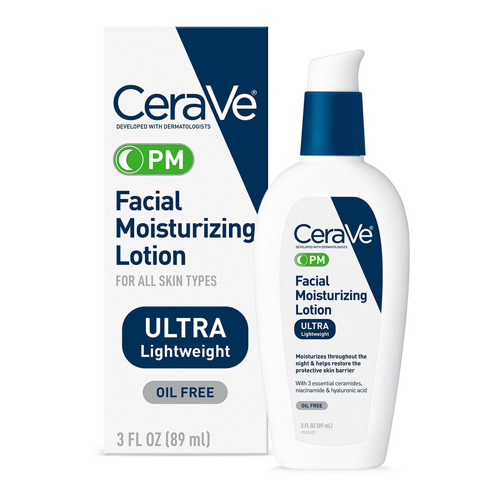 Cerave PM Facial Moisturizing Lotion, Ultra Lightweight, 3 Oz