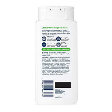 CeraVe Hydrating Body Wash with Hyaluronic Acid For Normal to Dry Skin, 10 Oz