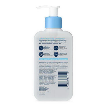 CeraVe Renewing SA Body Cleanser Fragrance Free Body Wash, 8 Oz