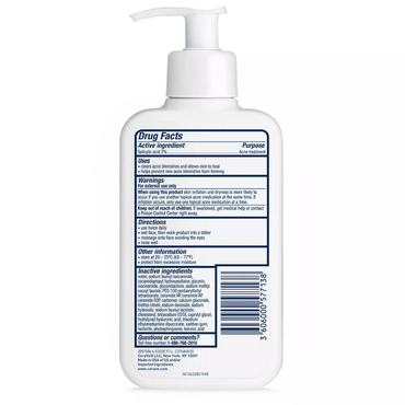 CeraVe Acne Control Cleanser with Salicylic Acid, 8 Oz