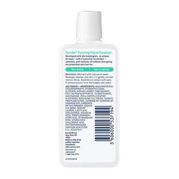 CeraVe Foaming Facial Cleanser Daily Face Wash for Oily Skin, 3 Oz