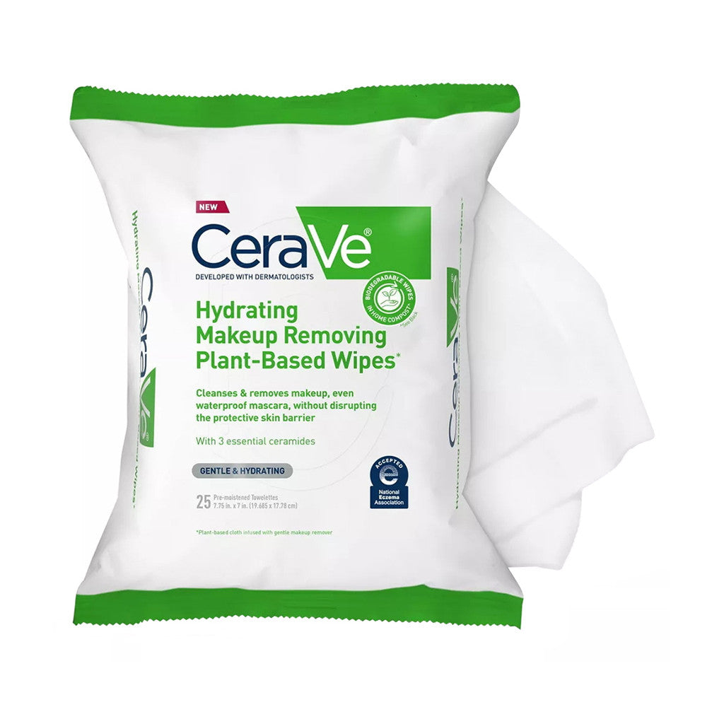 CeraVe Hydrating Makeup Remover Wipes, 25 Ea