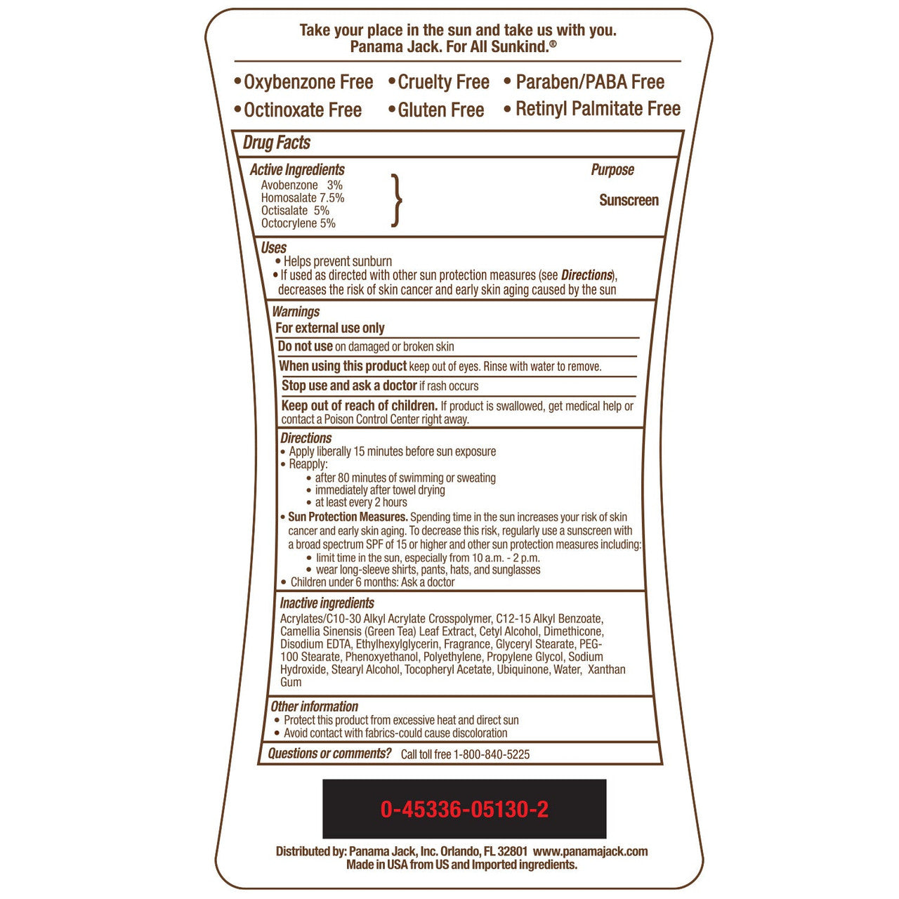 Panama Jack Spf 30 Sunscreen Lotion, 6 Oz