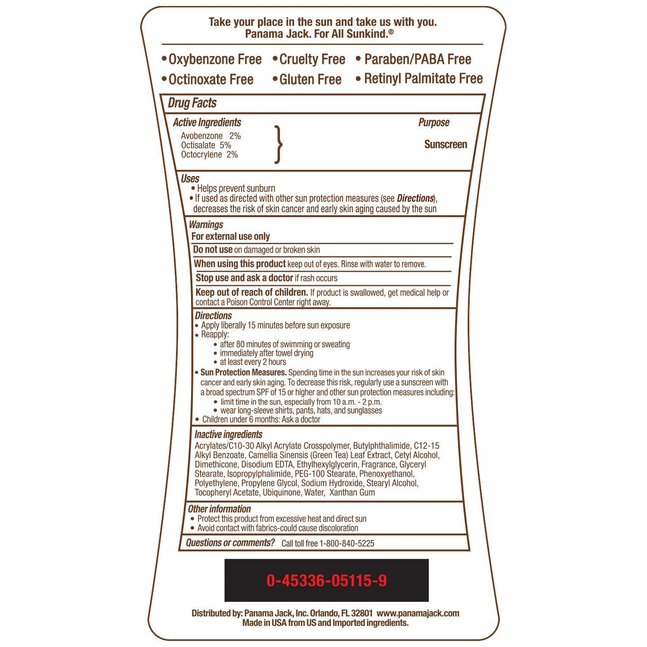 Panama Jack Sunscreen Lotion SPF 15, 6 Oz