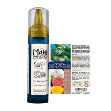 Maui Moisture Flexible Hold plus Coconut Milk Curl Foam Mousse, 8.5 Oz