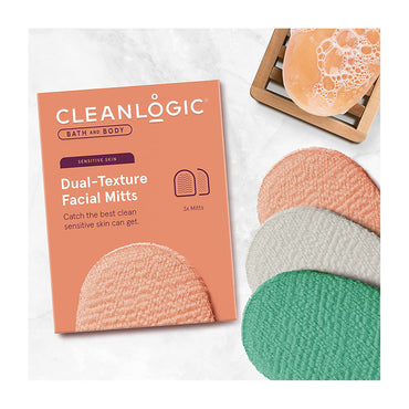 Cleanlogic Bath & Body Care Facial Mitt, Dual Texture, 1 Ea