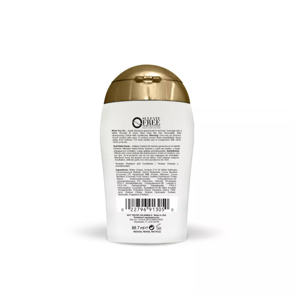 OGX Nourishing Coconut Milk Shampoo Trial Size, 3 Oz