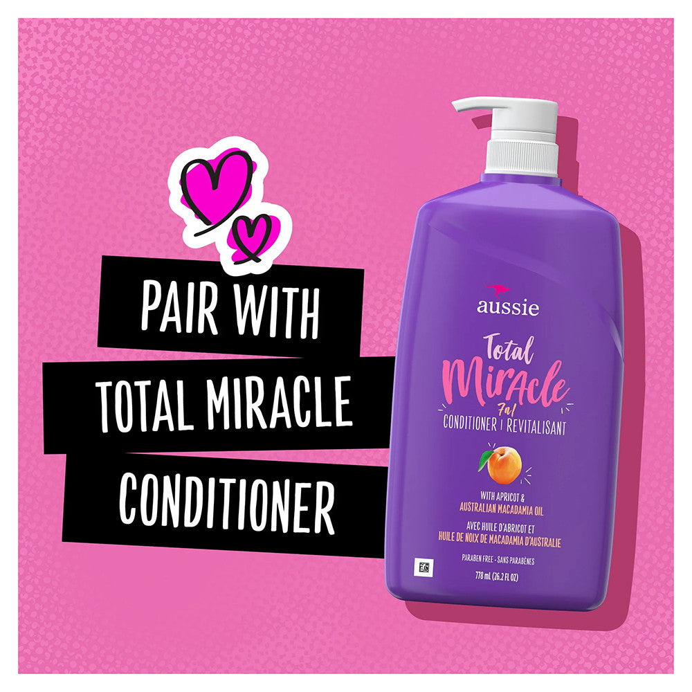 Aussie Total Miracle 7 in1 Shampoo with Pump, 26.2 Oz