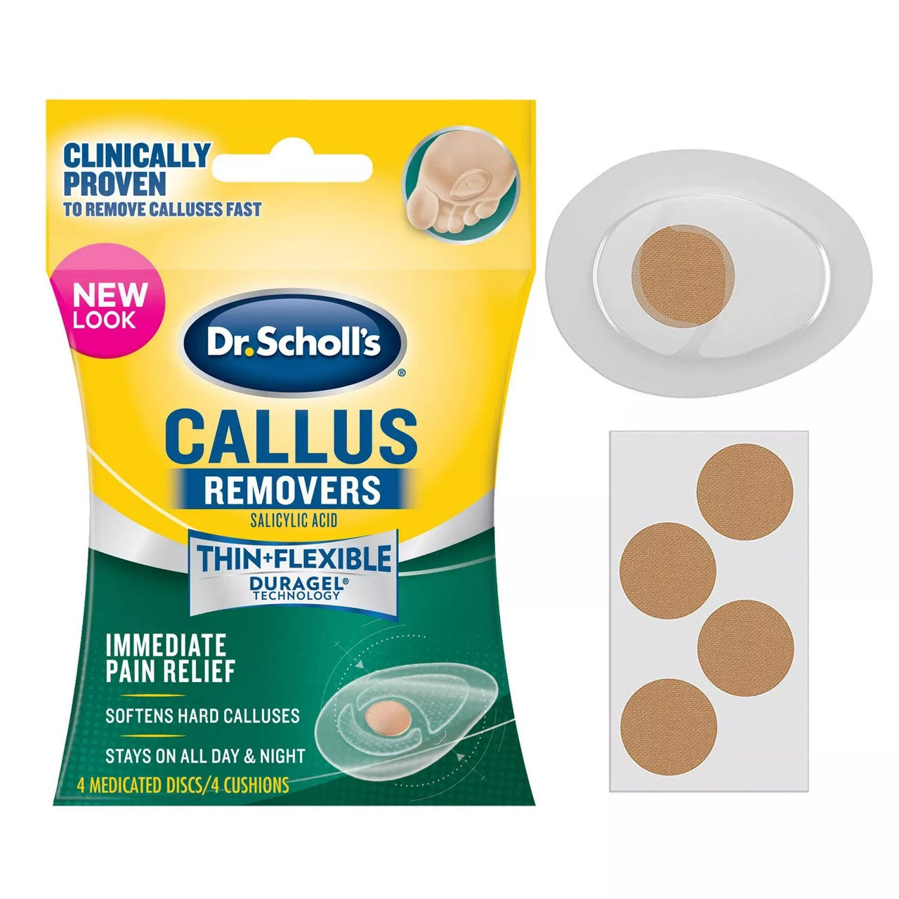 Dr Scholl's Duragel Technology Salicylic Acid Callus Remover Cushion, 4 Ea