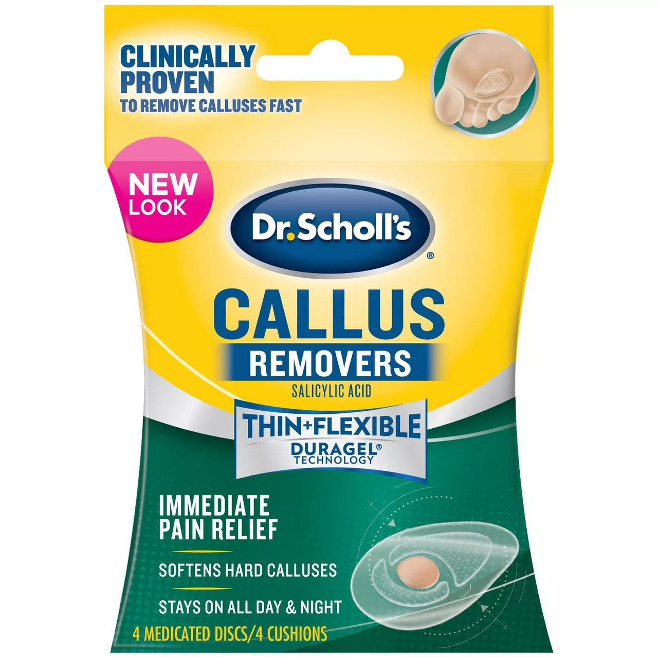 Dr Scholl's Duragel Technology Salicylic Acid Callus Remover Cushion, 4 Ea