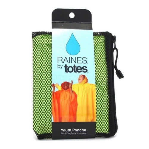 Totes Raines Rain Poncho Assorted Colors, Youth Size, 1 Ea
