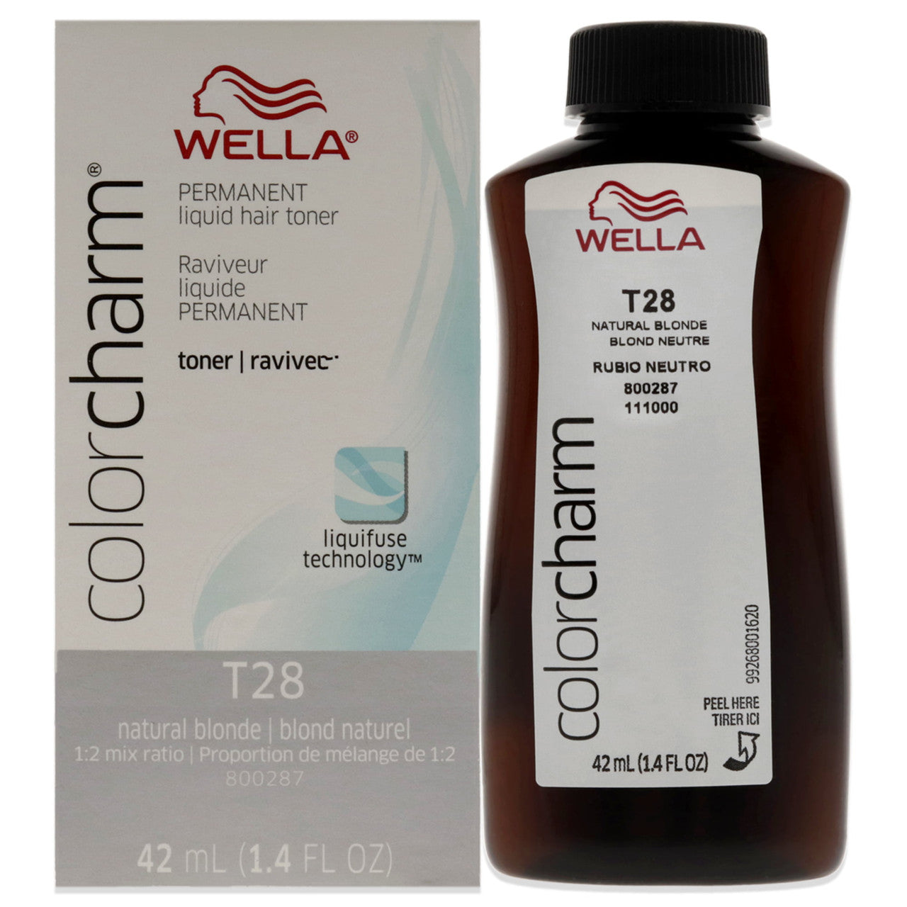 Wella Color Charm Permanent Liquid Hair Toner T28 Natural Blonde Shade, 1.4 Oz