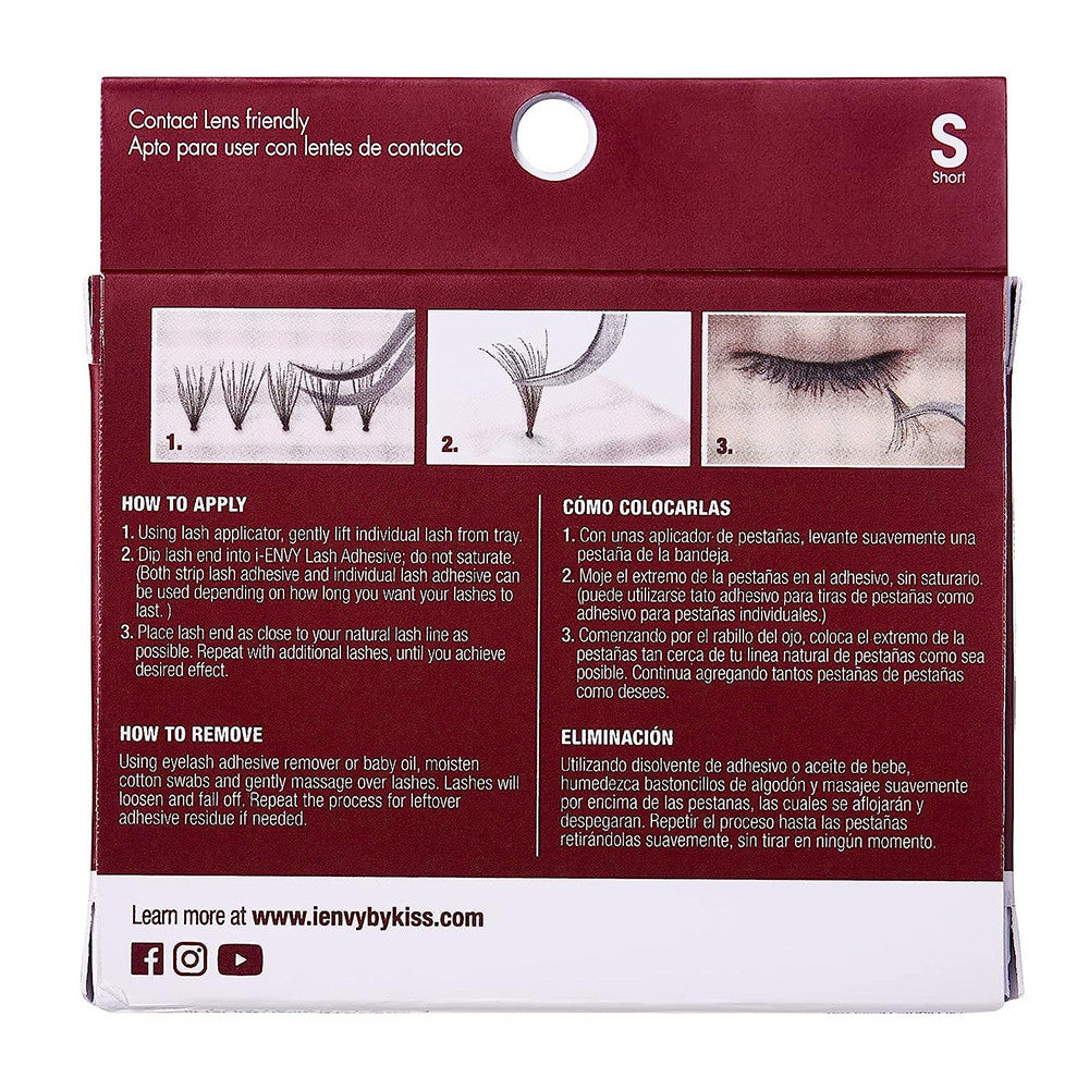 Kiss I Envy Individual Eyelashes Ultra Black Short, 1 Ea