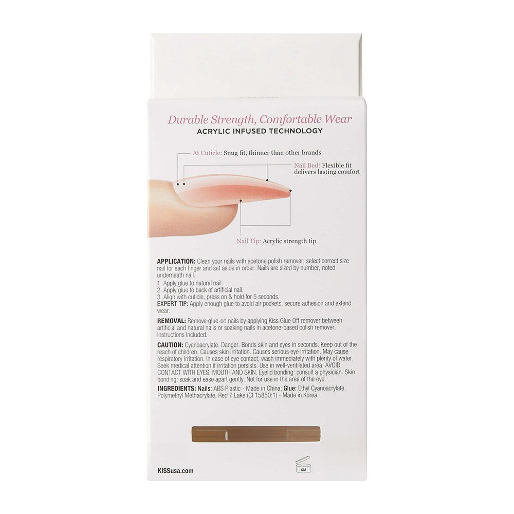 Kiss Salon Acrylic Natural Nails Crystal Clear, 28 Ea