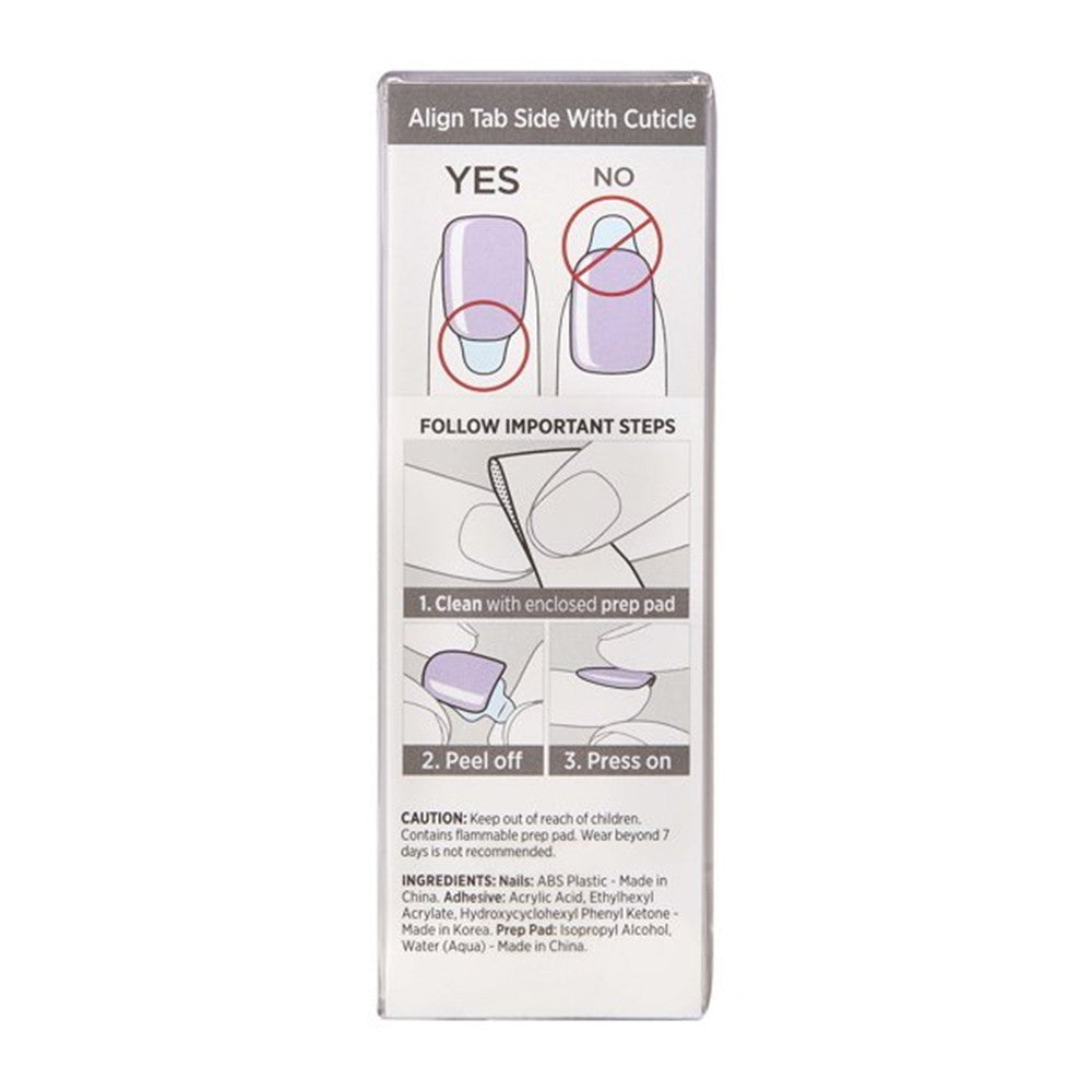 Kiss imPRESS Color Press on Manicure PiEaure PurpleEa Short, 30 Ea