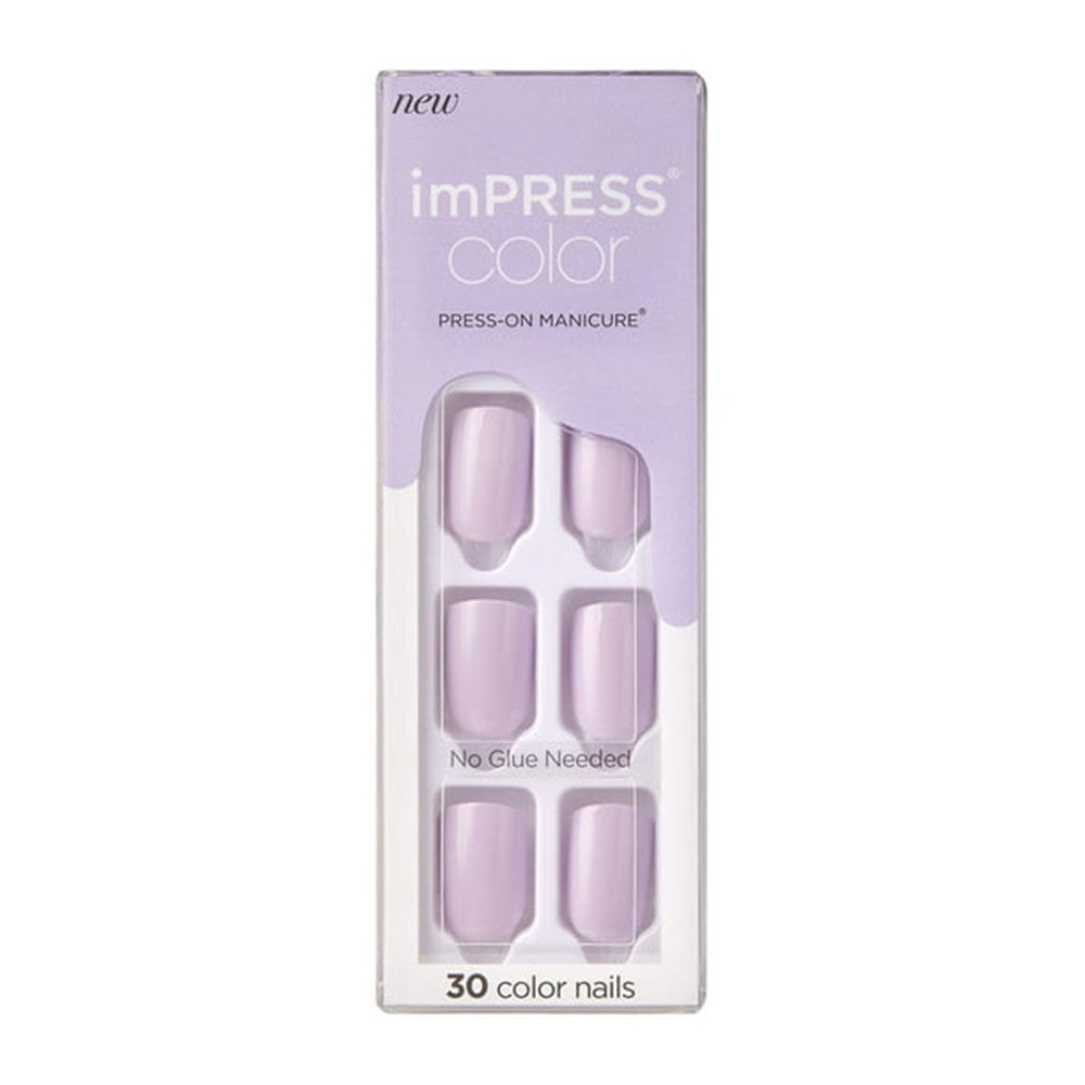 Kiss imPRESS Color Press on Manicure PiEaure PurpleEa Short, 30 Ea