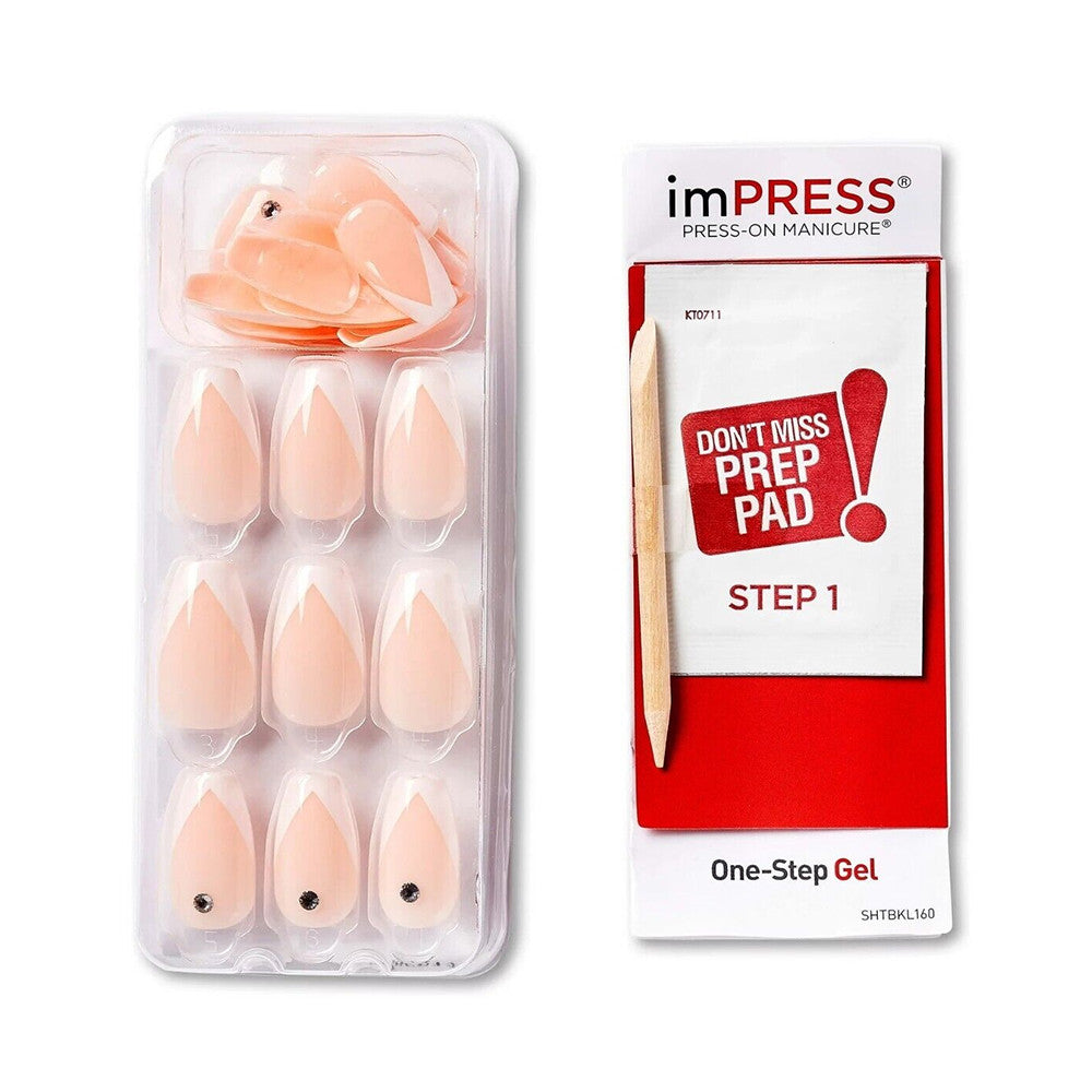 Kiss imPRESS Press on Manicure So French Medium, 30 Ea