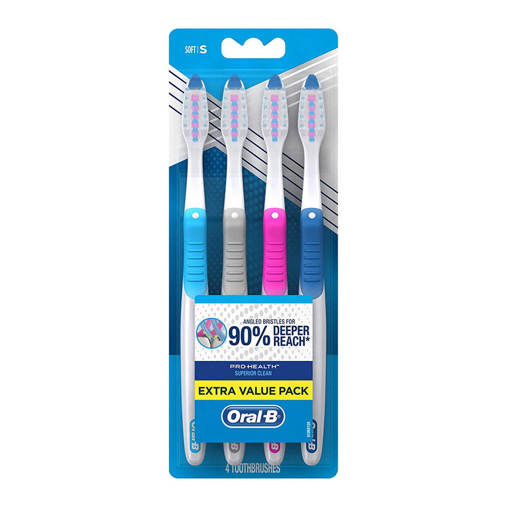 Oral-B CrossAction Deep Reach Manual Toothbrush Soft, 4 Ct