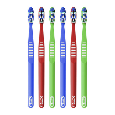 Oral-B Healthy Clean Manual Toothbrush Medium Various Colors, 6 Ct