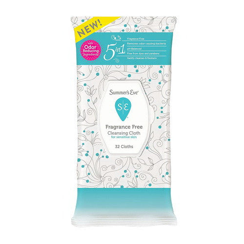 Summers Eve Fragrance Free Feminine Cleansing Cloths, 32 Ea