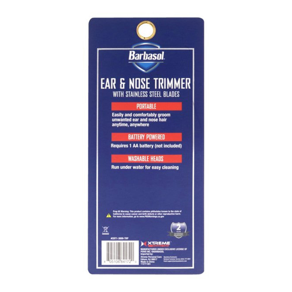 Barbasol Ear and Nose Trimmer With Stainless Steel Blades, 1 Ea
