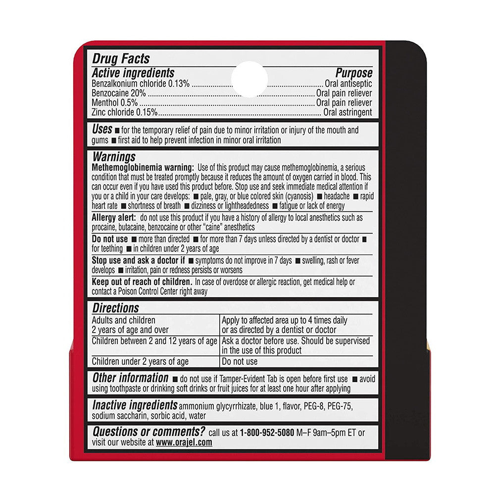 Orajel Instant Pain Relief for Severe Toothache, Cooling Gel, 0.25 Oz
