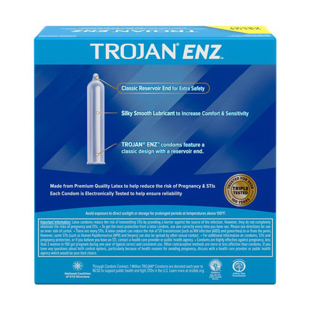 Trojan Enz Premium Lubricant Latex Condoms - 36 Ea