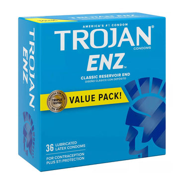 Trojan Enz Premium Lubricant Latex Condoms - 36 Ea