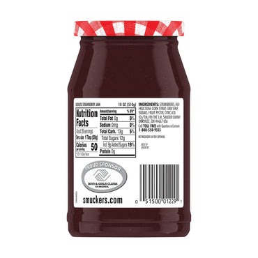 Smucker's Seedless Strawberry Jam, 18 Ea