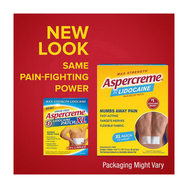 Aspercreme Odor-Free Max Strength Lidocaine Patch XL 71% Larger, 3 Ea