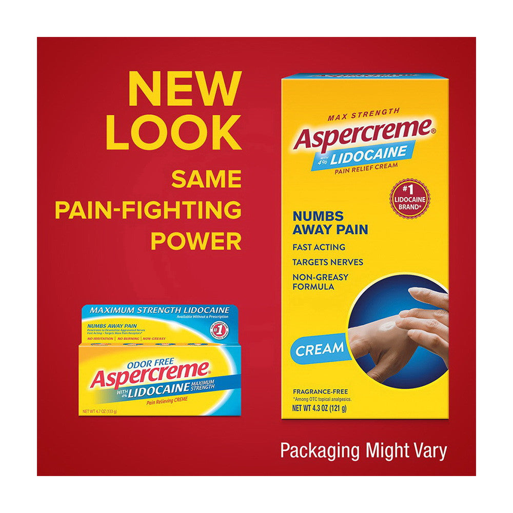 Aspercreme Lidocaine Pain Relieving Creme, 4.3 Oz