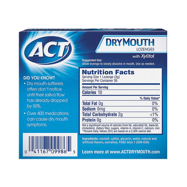 ACT Dry Mouth Soothing Mint Lozenges with Xylitol - 36 ea