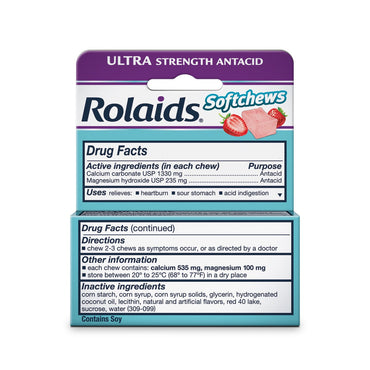 Rolaids Ultra Strength Antacid Softchews Twinpack, Strawberry, 12 Ea