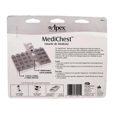 Apex Medi Chest Pill Organizer, Assorted Colors, Model No : 70015 - 1 Ea